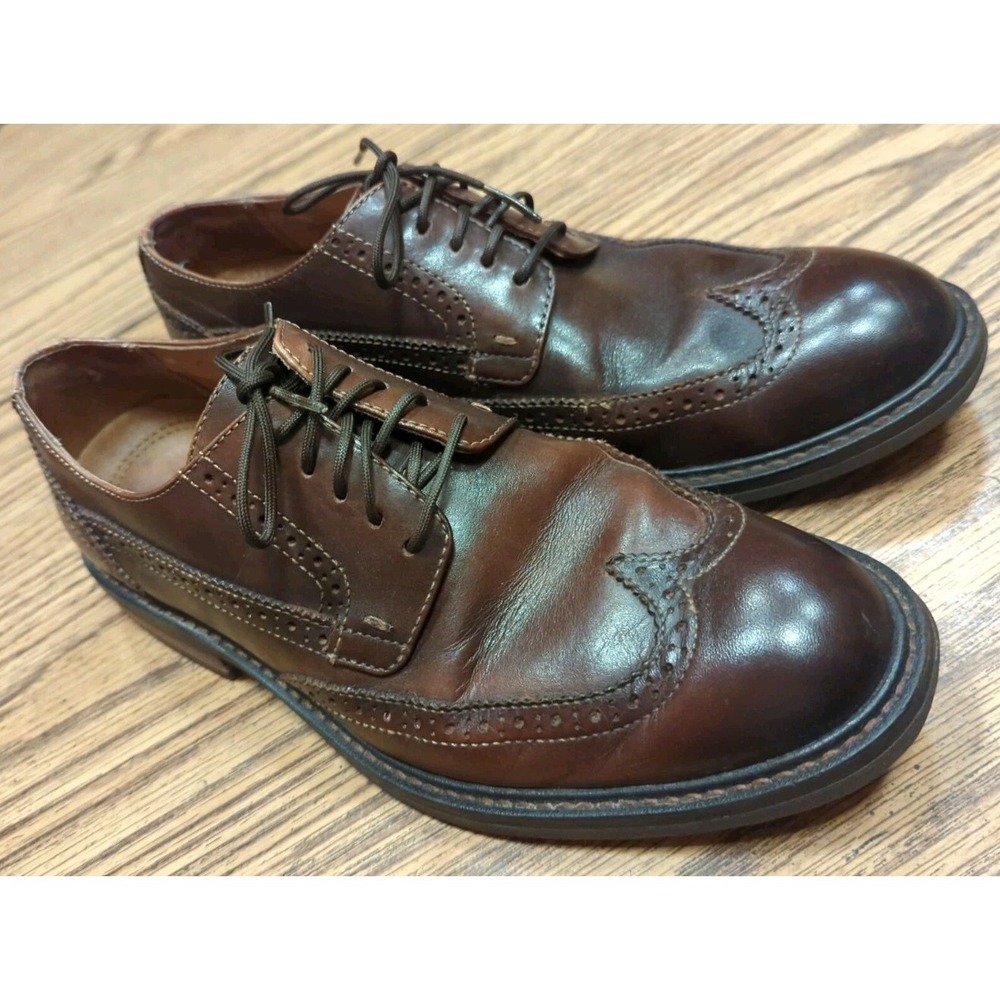 Vionic Men's Lombard Oxford Size 7 Brown Wing Tip Distressed Leather Shoes